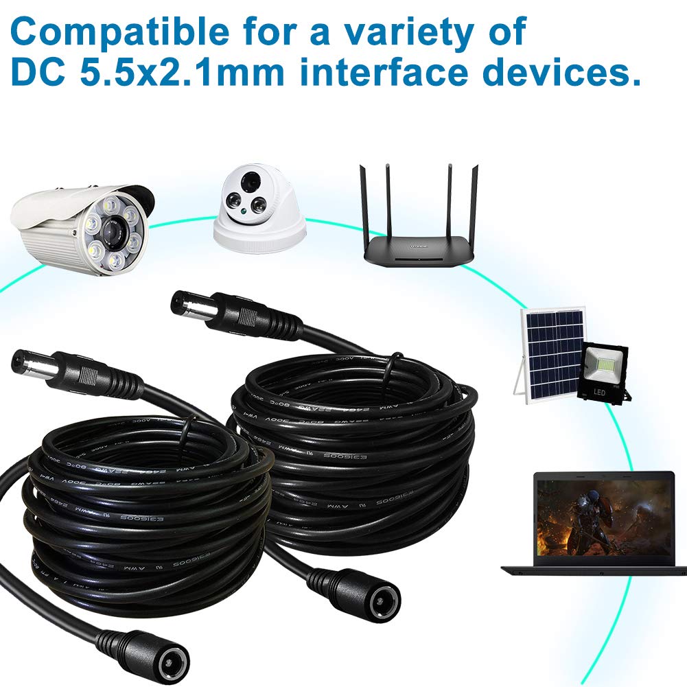 Amazon.com : SIOCEN 2-Pack 6ft DC Extension Cord 5.5mm x 2.1mm